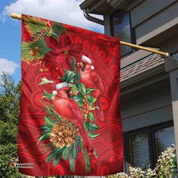 Aussie Red Cardinal Garden Flag Aboriginal Inspired Christmas LT9