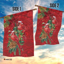 Aussie Red Cardinal Garden Flag Aboriginal Inspired Christmas LT9