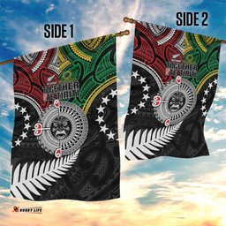 Aotearoa and Cook Islands Mo Te Tiriti Garden Flag New Zealand Honour The Treaty Ake!Ake!Ake! LT9