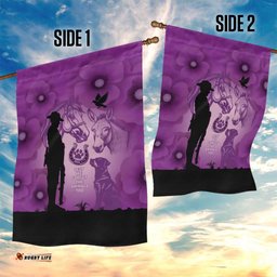 Australia Animals ANZAC Day Garden Flag Lest We Forget The Animals Too Purple Poppy LT14