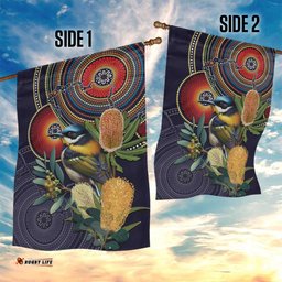 Aussie Honeyeaters Banksia Flowers Garden Flag Aboriginal Dots Painting LT9