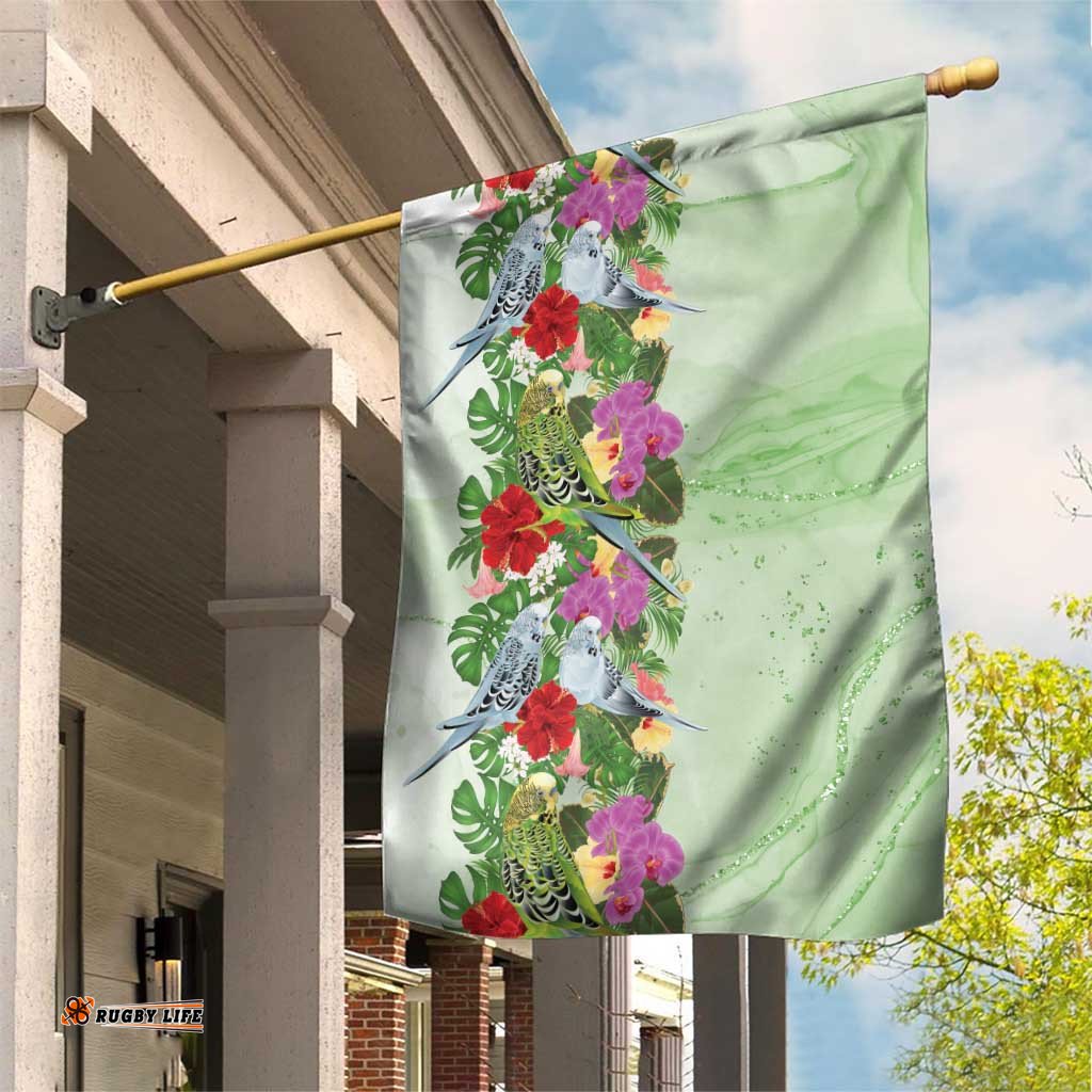 Aussie Budgies Blue And Green Tropical Birds Garden Flag LT9