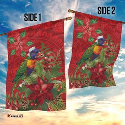 Aussie Rainbow lorikeet Garden Flag Aboriginal Inspired Christmas LT9