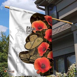 Australia ANZAC Day Garden Flag Boots And Slouch Hat Lest We Forget LT14