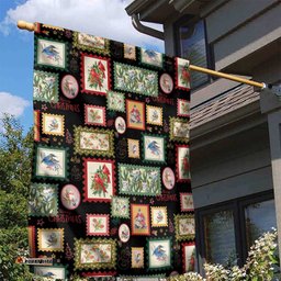Aussie Birds Christmas La La Land Garden Flag Black Vintage Stamp Edition LT9