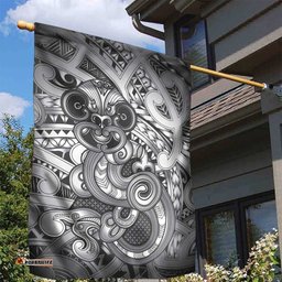 Aotearoa Maori Hei Tiki Garden Flag Kiwikiwi Kowhaiwhai Puhoro Motif LT9