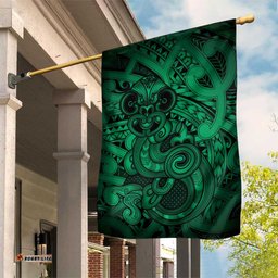 Aotearoa Maori Hei Tiki Garden Flag Kakariki Kowhaiwhai Puhoro Motif LT9