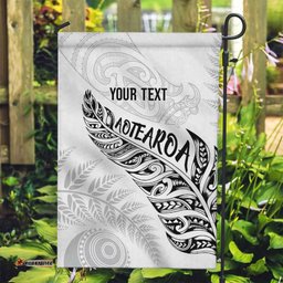 Aotearoa Personalized Lawn Bowls Maori Garden Flag New Zealand White Tribal Silver Fern LT7
