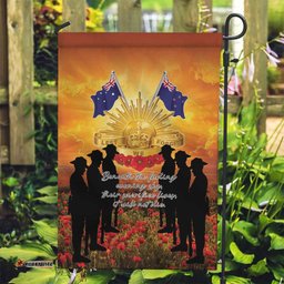 ANZAC Day Garden Flag Remembrance Tribute Soldiers And Poppy Field LT05