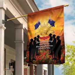 ANZAC Day Garden Flag Remembrance Tribute Soldiers And Poppy Field LT05