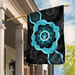 Australia Ovarian Cancer Awareness Garden Flag Brave Strong Teal Ribbon Aboriginal Art LT14