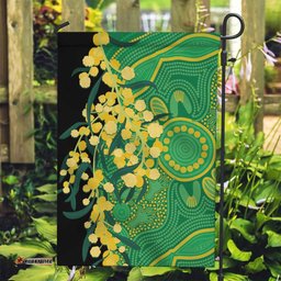 Australia Golden Wattle Garden Flag Aussie Native Flowers Indigenous Art LT14