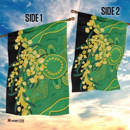Australia Golden Wattle Garden Flag Aussie Native Flowers Indigenous Art LT14