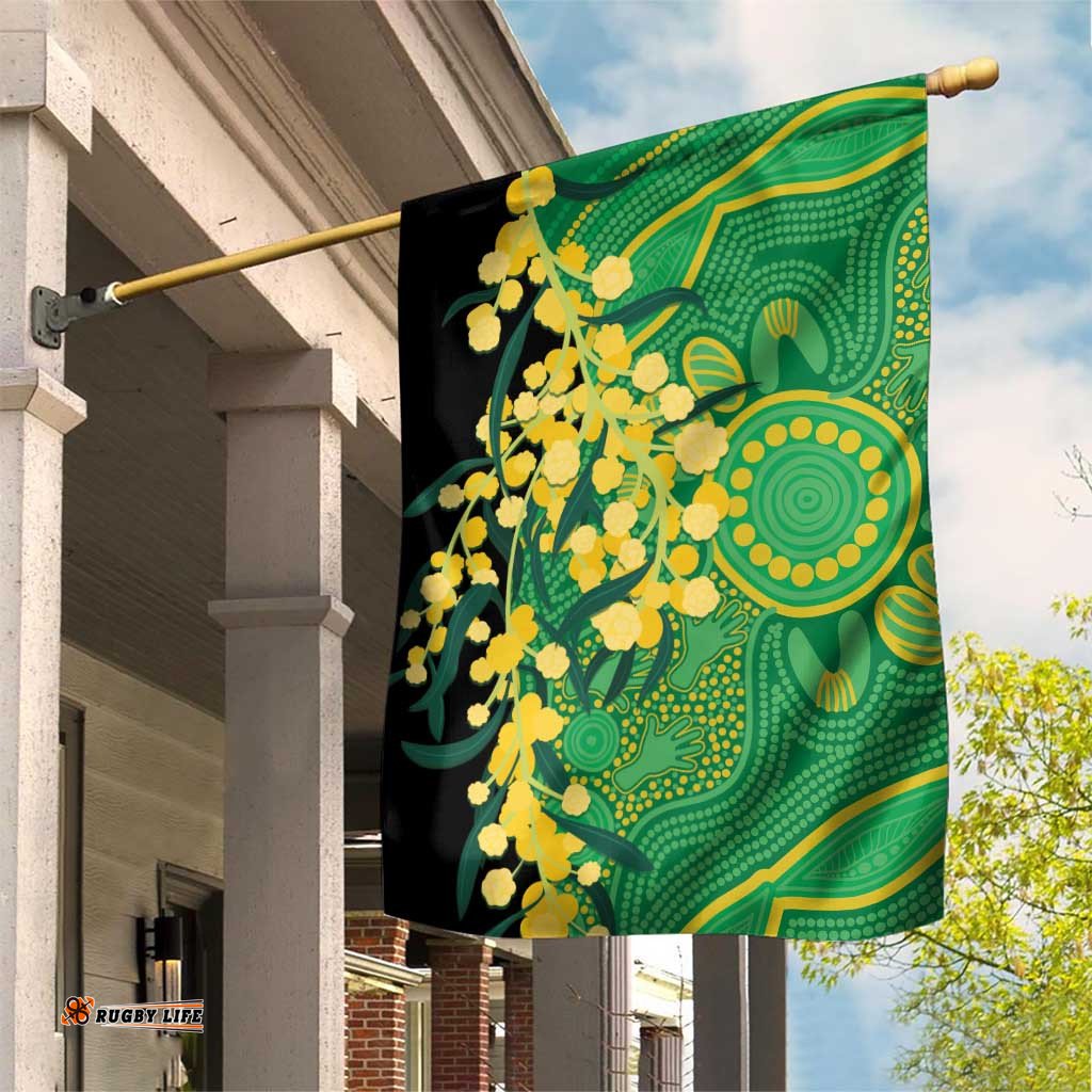 Australia Golden Wattle Garden Flag Aussie Native Flowers Indigenous Art LT14