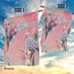 Australia Breast Cancer Awareness Garden Flag Pink Galah with Eucalyptus Flowers LT7