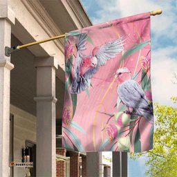 Australia Breast Cancer Awareness Garden Flag Pink Galah with Eucalyptus Flowers LT7
