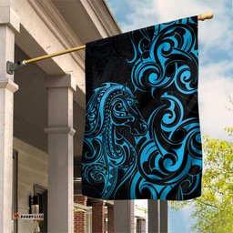 Blue Aoteara Horse Racing Garden Flag NZ Maori Pattern LT14
