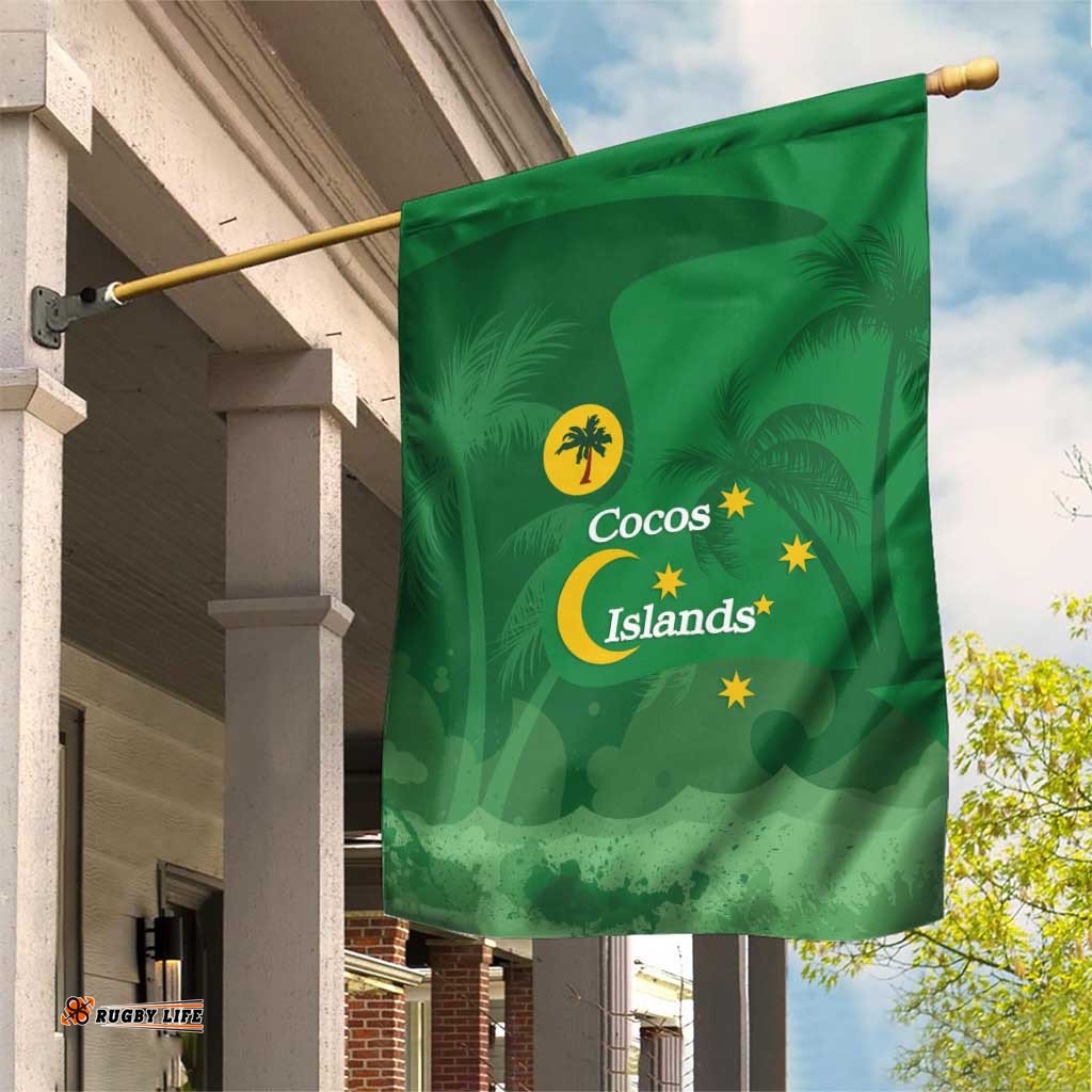 Australia Cocos Keeling Islands Garden Flag Southern Cross Palm Tree Pattern LT14