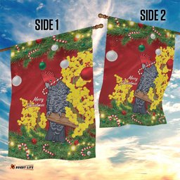 Australia Gang-gang Cockatoo Christmas Garden Flag Callocephalon Fimbriatum Golden Wattle Red LT14