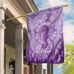 Australia Epilepsy Awareness Garden Flag Seahorse Think Purple Ribbon Aboriginal LT14