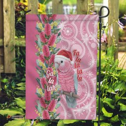 Australia Pink Galah Christmas Garden Flag Falalalala Galalah Bottlebrush Aboriginal Art LT14