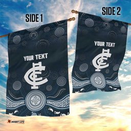 Custom Carlton Football Garden Flag Go Blues Aboriginal Art LT14
