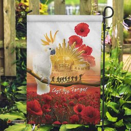 Australia Cockatoo ANZAC Day Garden Flag Lest We Forget LT05