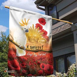 Australia Cockatoo ANZAC Day Garden Flag Lest We Forget LT05
