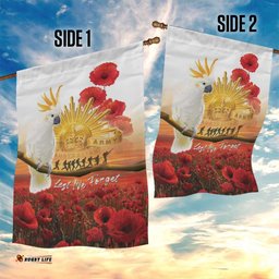 Australia Cockatoo ANZAC Day Garden Flag Lest We Forget LT05