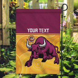 Custom Australia Queensland Cricket Garden Flag Go Bulls - Aboriginal Art LT14