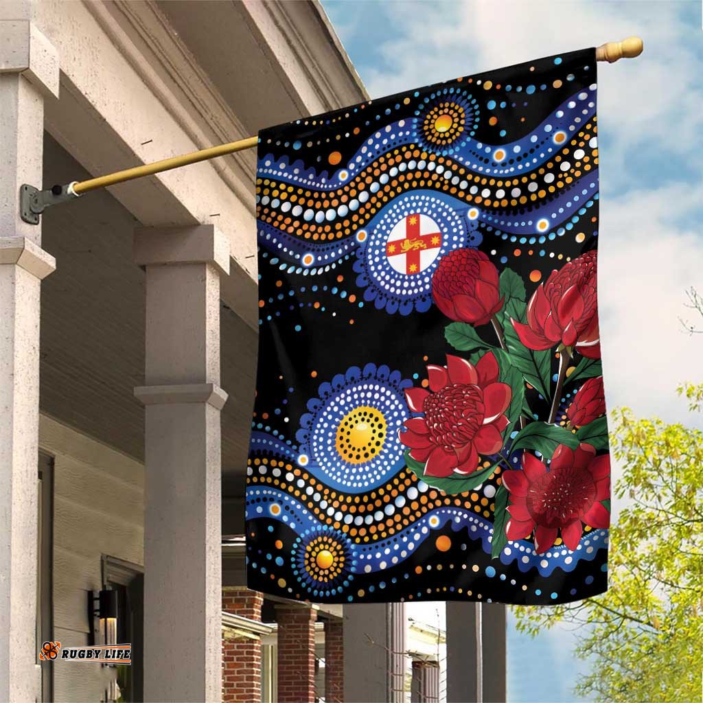 Australia New South Wales Waratahs Garden Flag Aboriginal Dot Art LT9