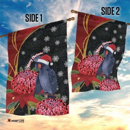 Australia Palm Cockatoo Christmas Garden Flag Probosciger Aterrimus Waratah Merry Chrissie LT14