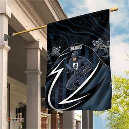 Carlton Navy Garden Flag Captain With Aboriginal Art DT05