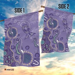 Australia Epilepsy Awareness Garden Flag Aboriginal Purple Ribbon with Seahorse LT7