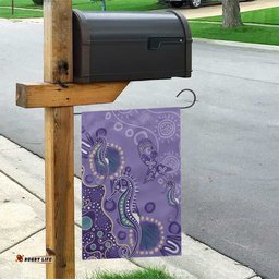 Australia Epilepsy Awareness Garden Flag Aboriginal Purple Ribbon with Seahorse LT7