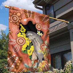 Australia Tawny Frogmouth Garden Flag Golden Wattle Banksia Aboriginal Art LT14