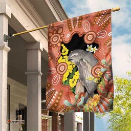 Australia Tawny Frogmouth Garden Flag Golden Wattle Banksia Aboriginal Art LT14