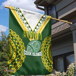 Avaiki Cook Islands Rugby Garden Flag Kuki Airani Tatau Green LT14