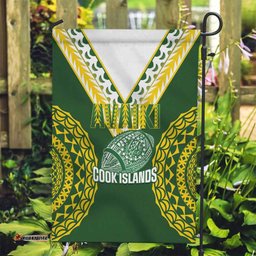 Avaiki Cook Islands Rugby Garden Flag Kuki Airani Tatau Green LT14