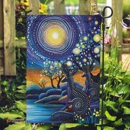 Australian Night Sky Landscape Garden Flag Aboriginal Dreamtime Story LT9