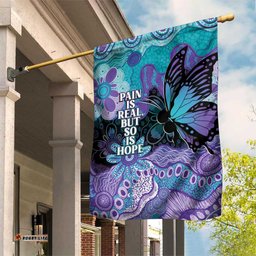 Australia Indigenous Teal Purple Contemporary Aboriginal Art Garden Flag Hope Is Real LT7