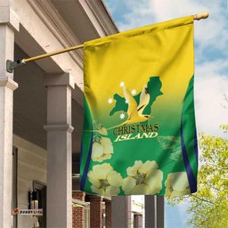 Australia Christmas Island Garden Flag Golden Bosun Abutilon listeri With Map LT14
