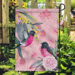 Birds and Floral Aussie Pink Robins Garden Flag Rosy Glow LT7