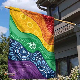Australia First Nation LGBTQ+ Garden Flag Aboriginal Rainbow Flag LT7
