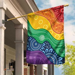 Australia First Nation LGBTQ+ Garden Flag Aboriginal Rainbow Flag LT7