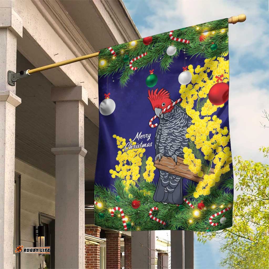 Australia Gang-gang Cockatoo Christmas Garden Flag Callocephalon Fimbriatum Golden Wattle Blue LT14