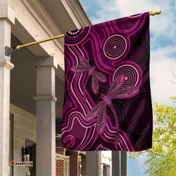 Australia Breast Cancer Awareness Garden Flag Pink Dragonflies Aboriginal Art LT14