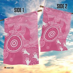Australia Breast Cancer Awareness Garden Flag Pink Ribbon Manta Ray Aboriginal Art LT14