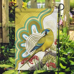 Australia Rock Parrot Garden Flag Kangaroo Paws Indigenous Art LT14