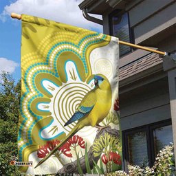 Australia Rock Parrot Garden Flag Kangaroo Paws Indigenous Art LT14